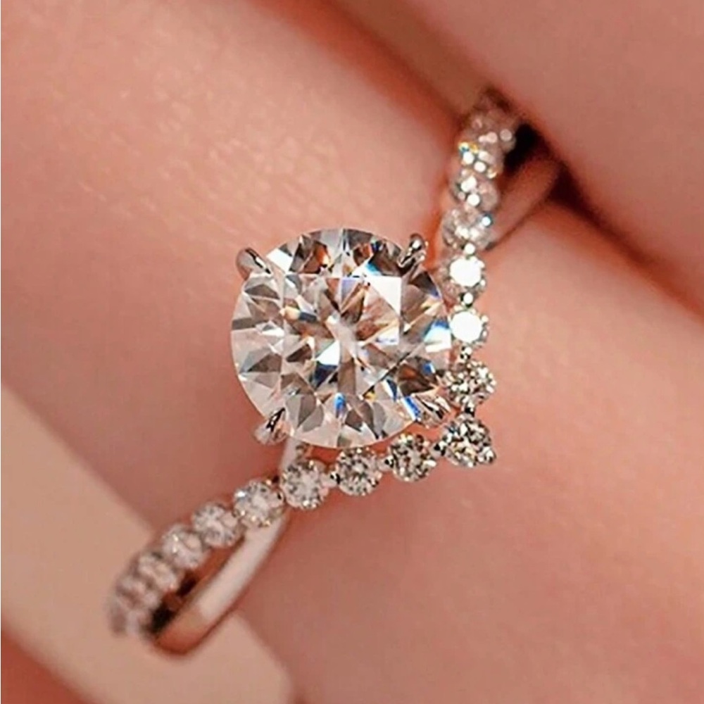 925 Sterling Silver Double Layer V-Shaped Ring For Women